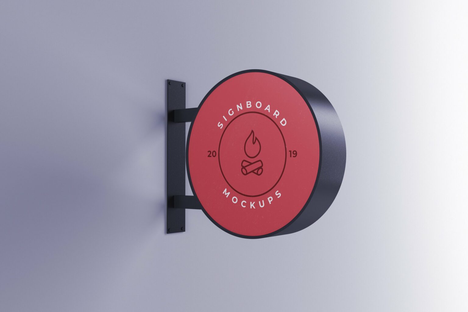 Round Signboard Mockup MasterBundles