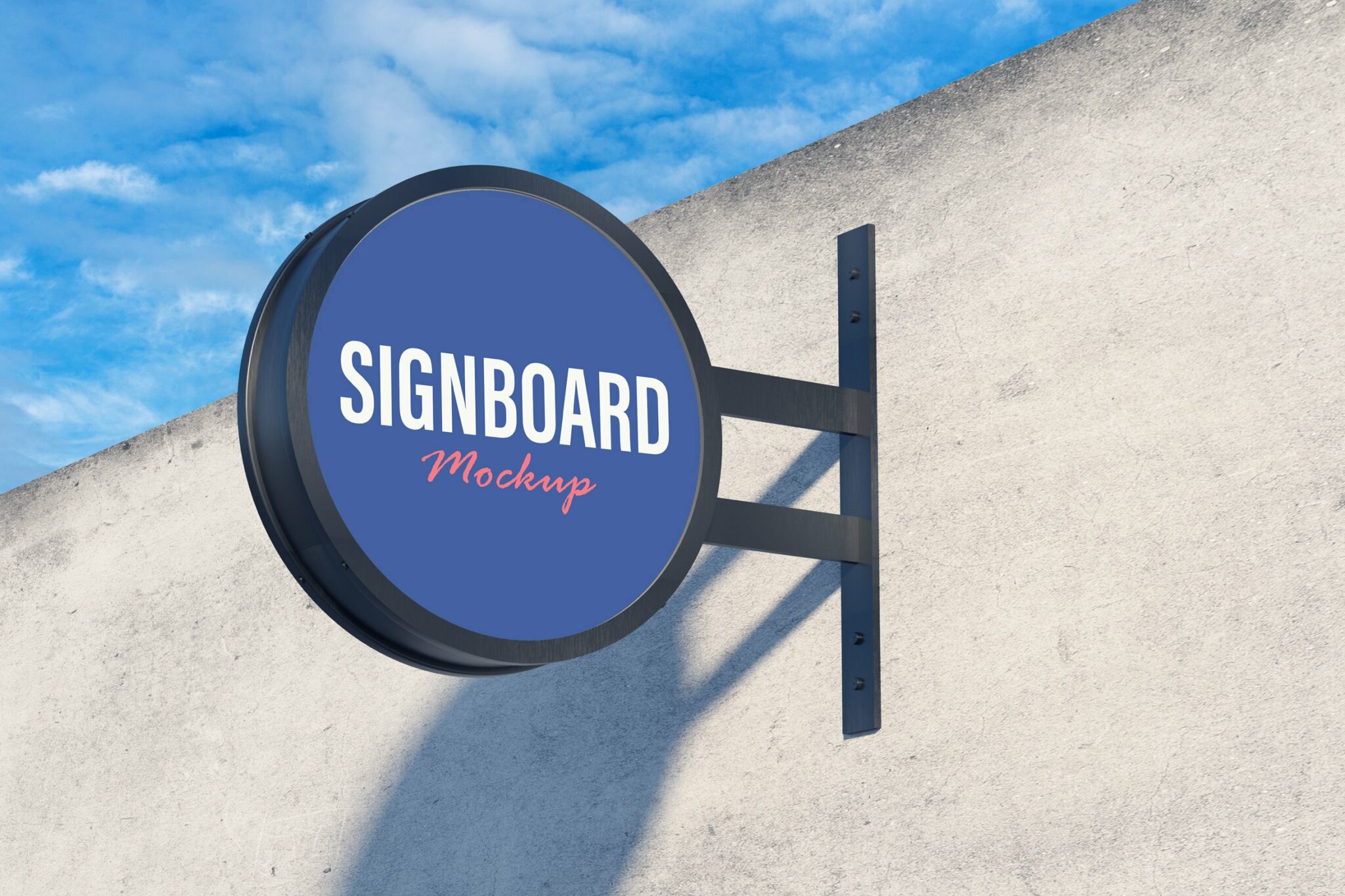 Round Signboard Mockup MasterBundles