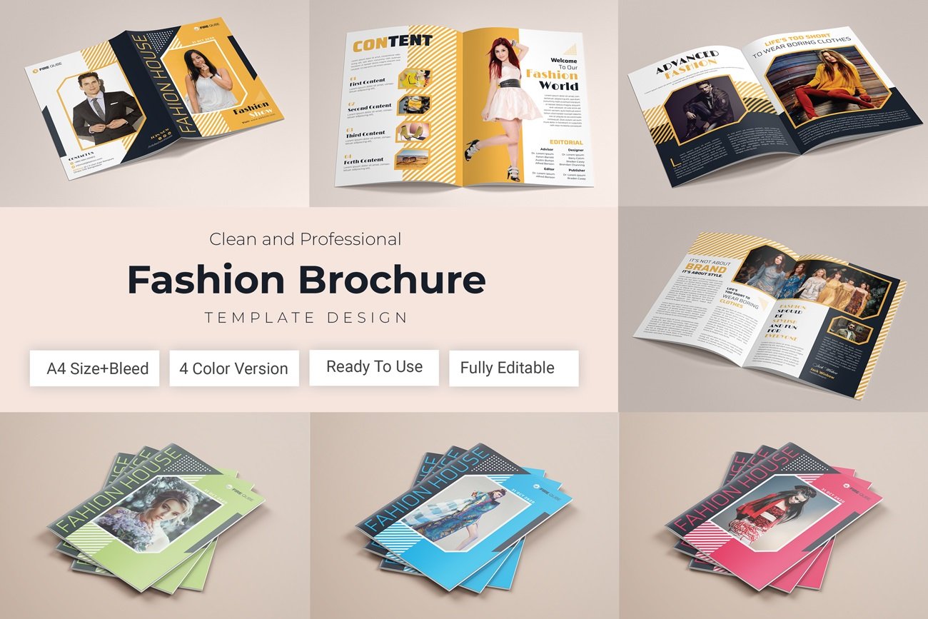 Fashion Magazine Brochure Template cover image.