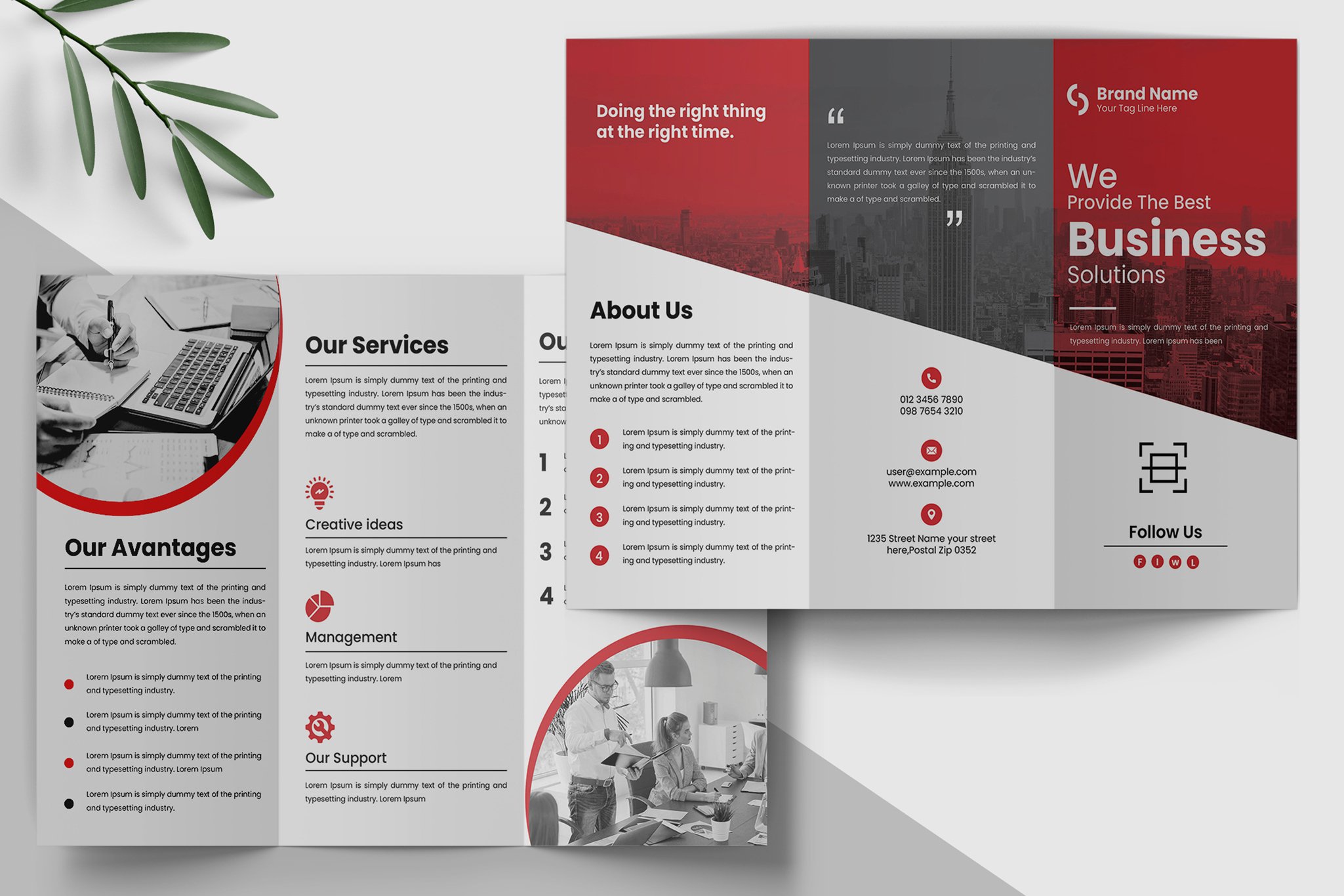 Trifold Brochure Design Layout cover image.