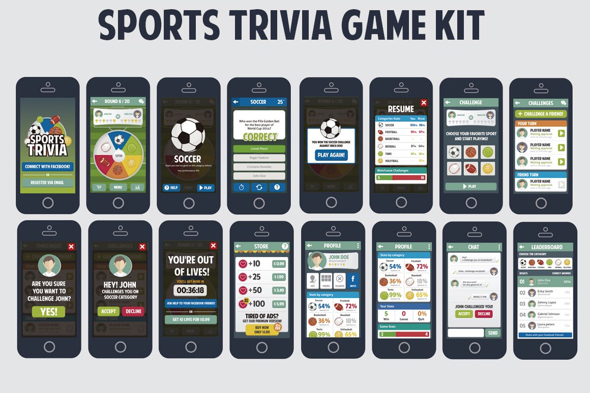 Sports Trivia Full Game Kit preview image.