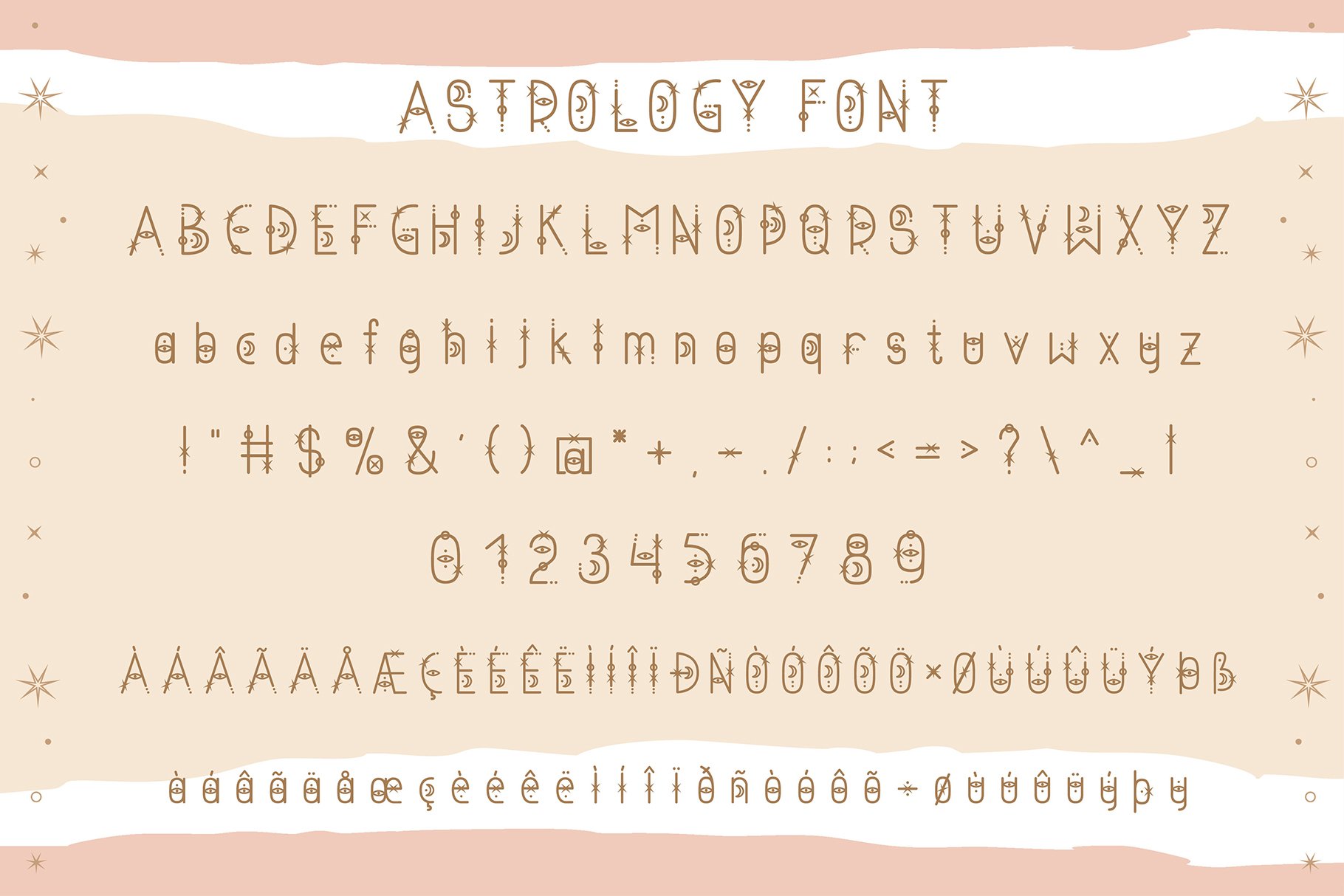 Astrology mystical font preview image.
