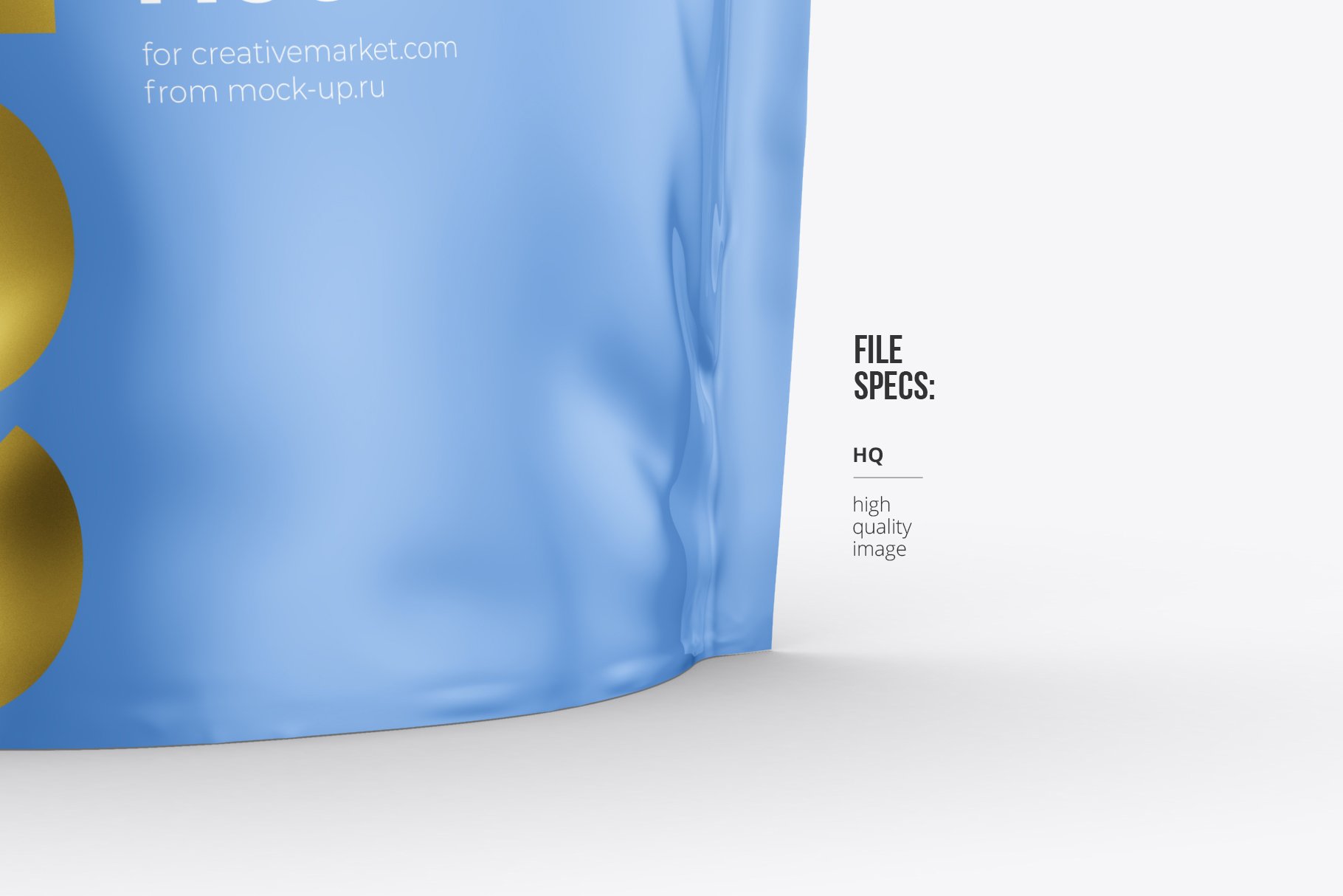 Coffee pouch mockup. Half side preview image.