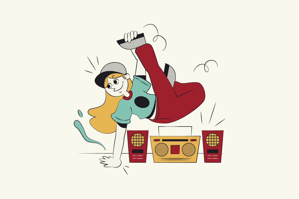 Breakdance Illustration preview image.