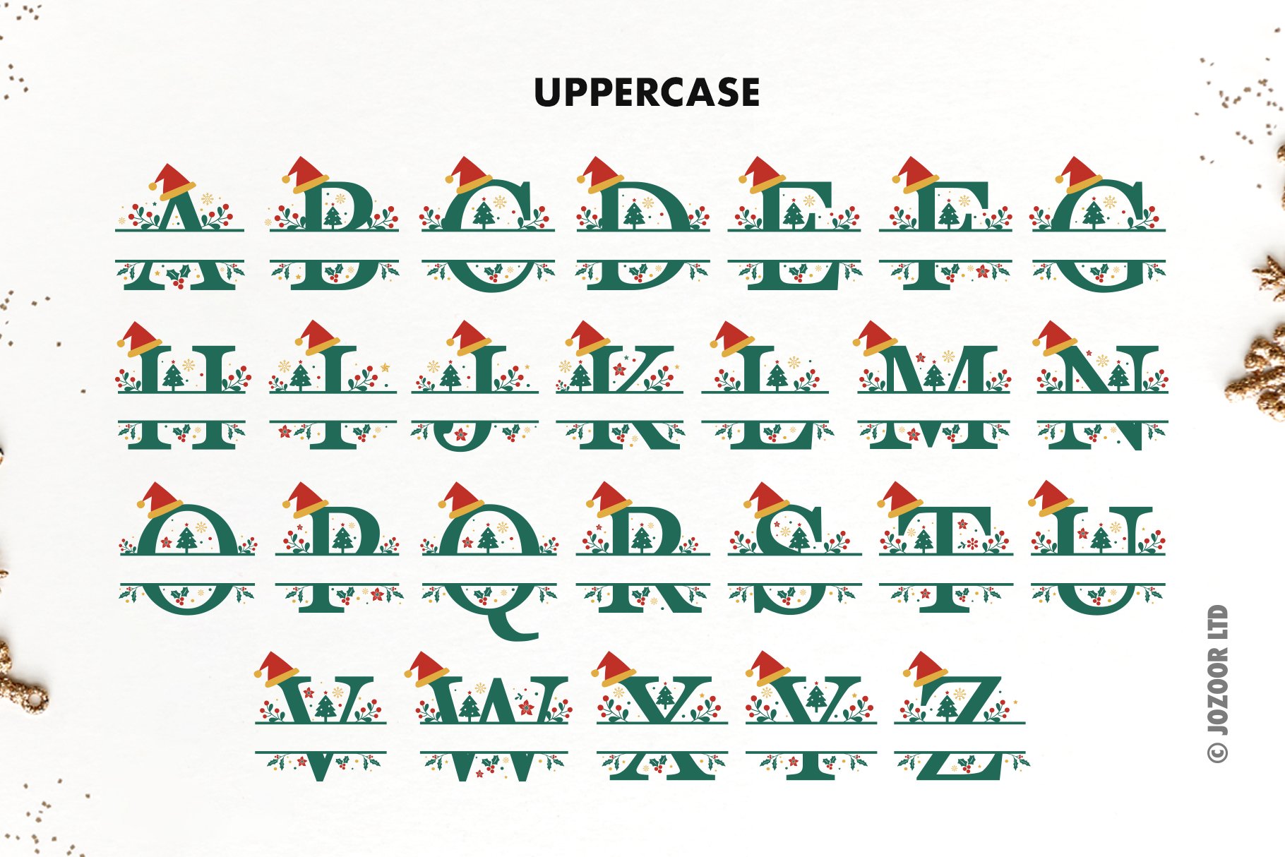 Christmas Split Monogram Font preview image.