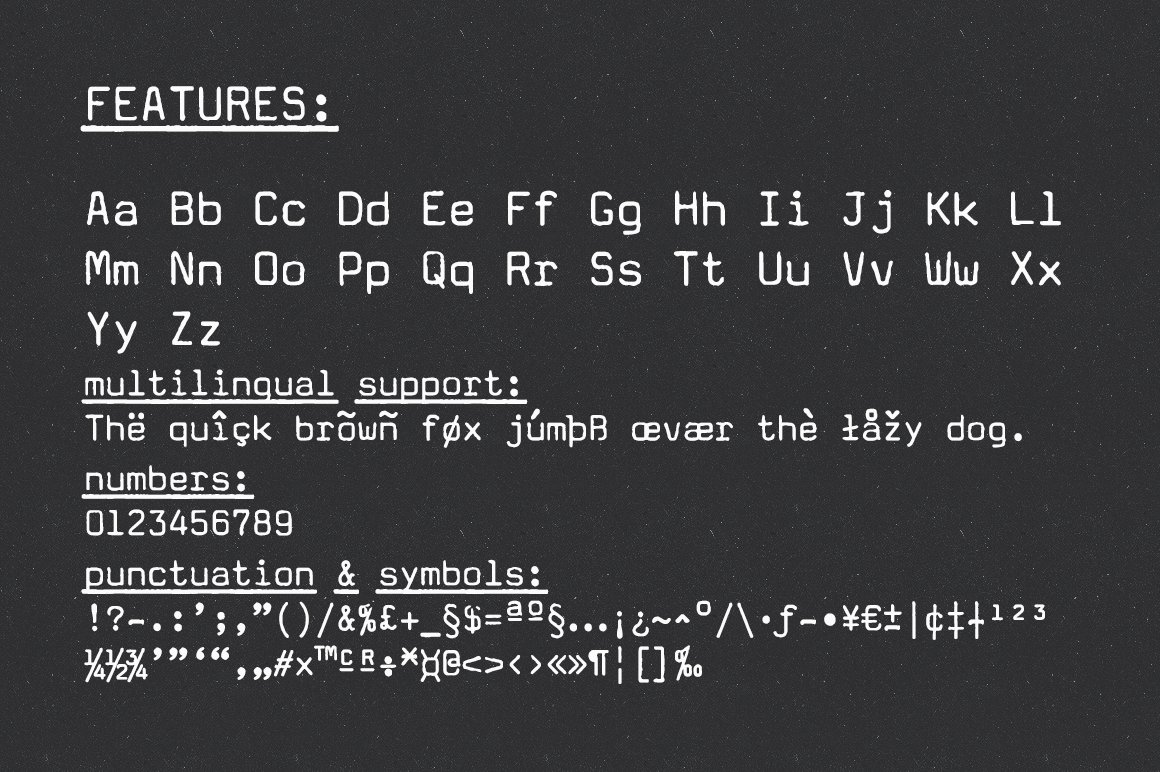Amateur Typewriter monospaced font preview image.