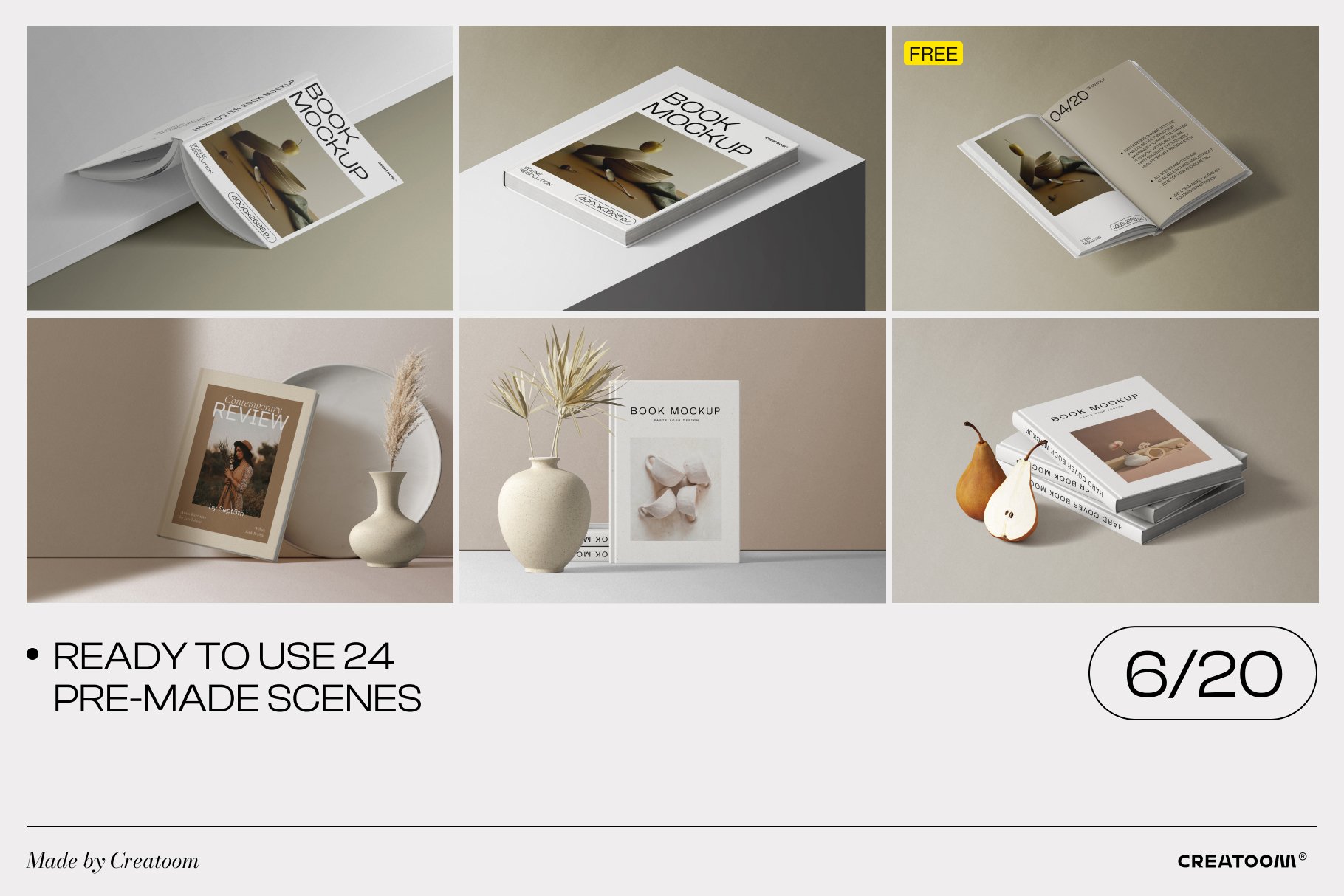 55 book mockups preview image.