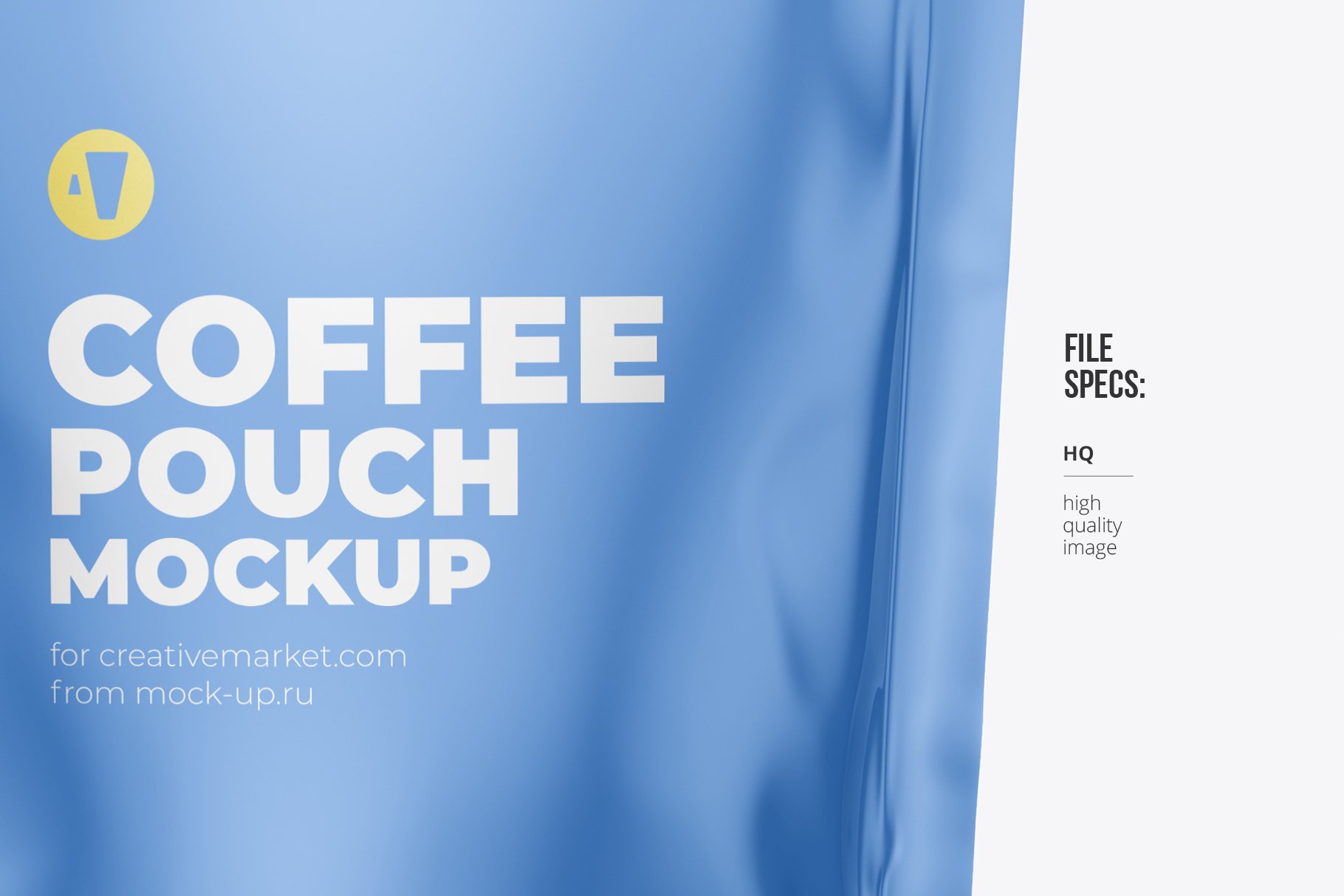 Coffee Pouch Zipper Front/Side view preview image.
