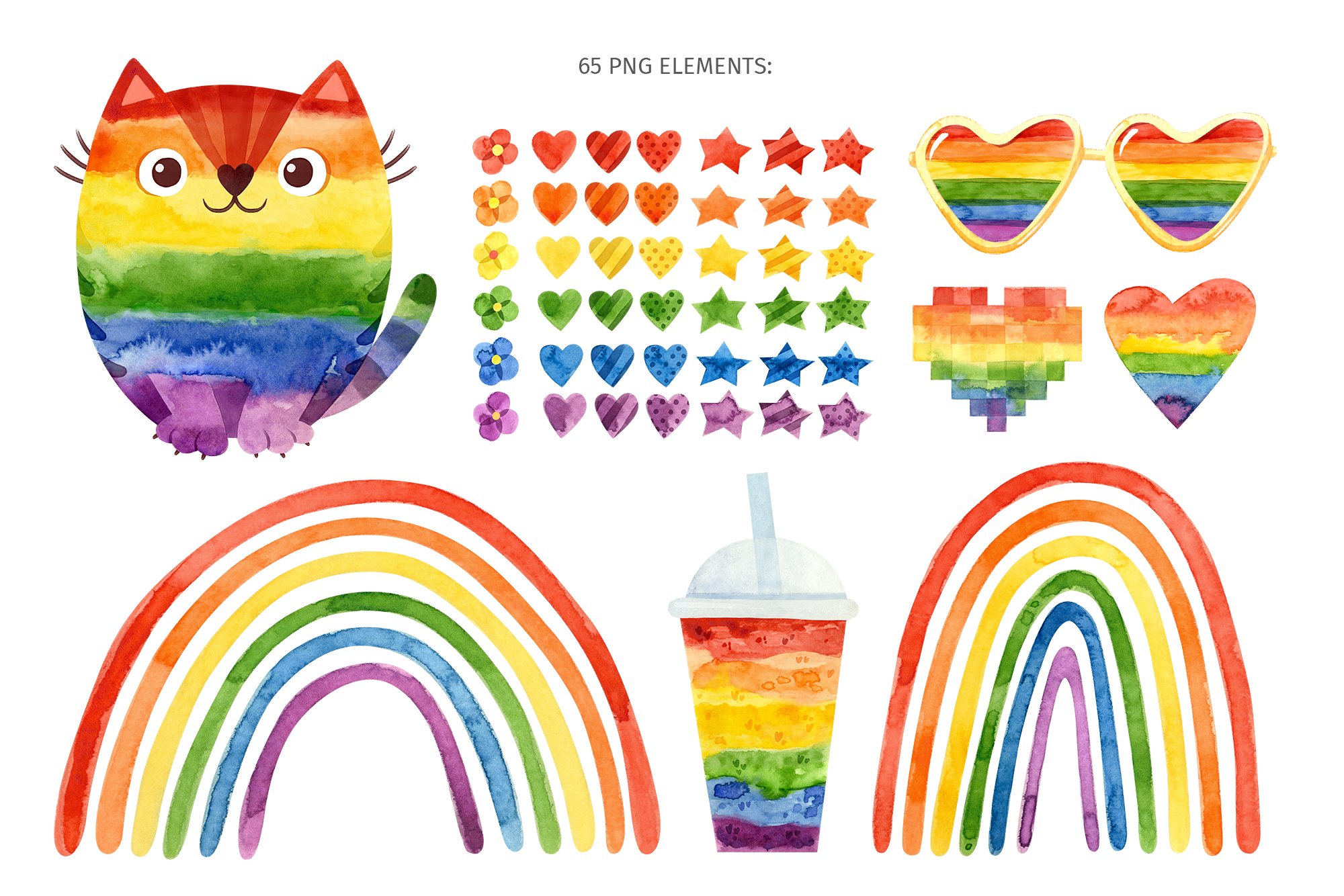 LGBT pride month clipart & patterns preview image.
