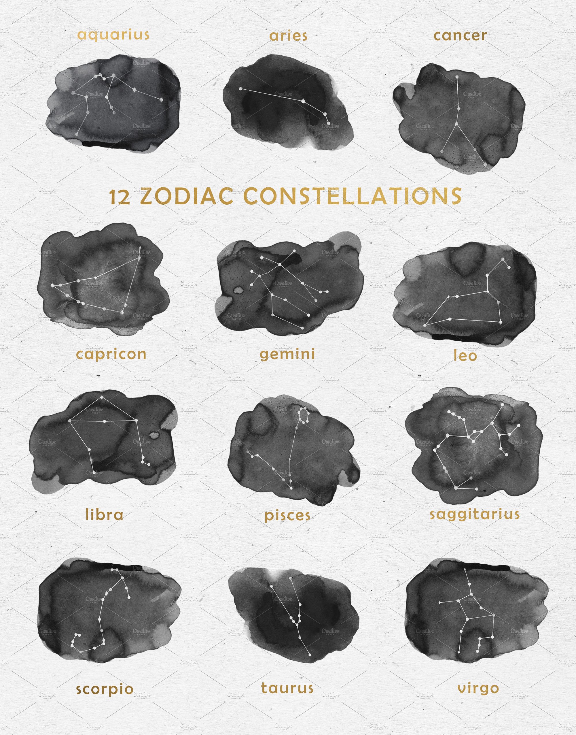 Zodiac Constellations & Moons preview image.