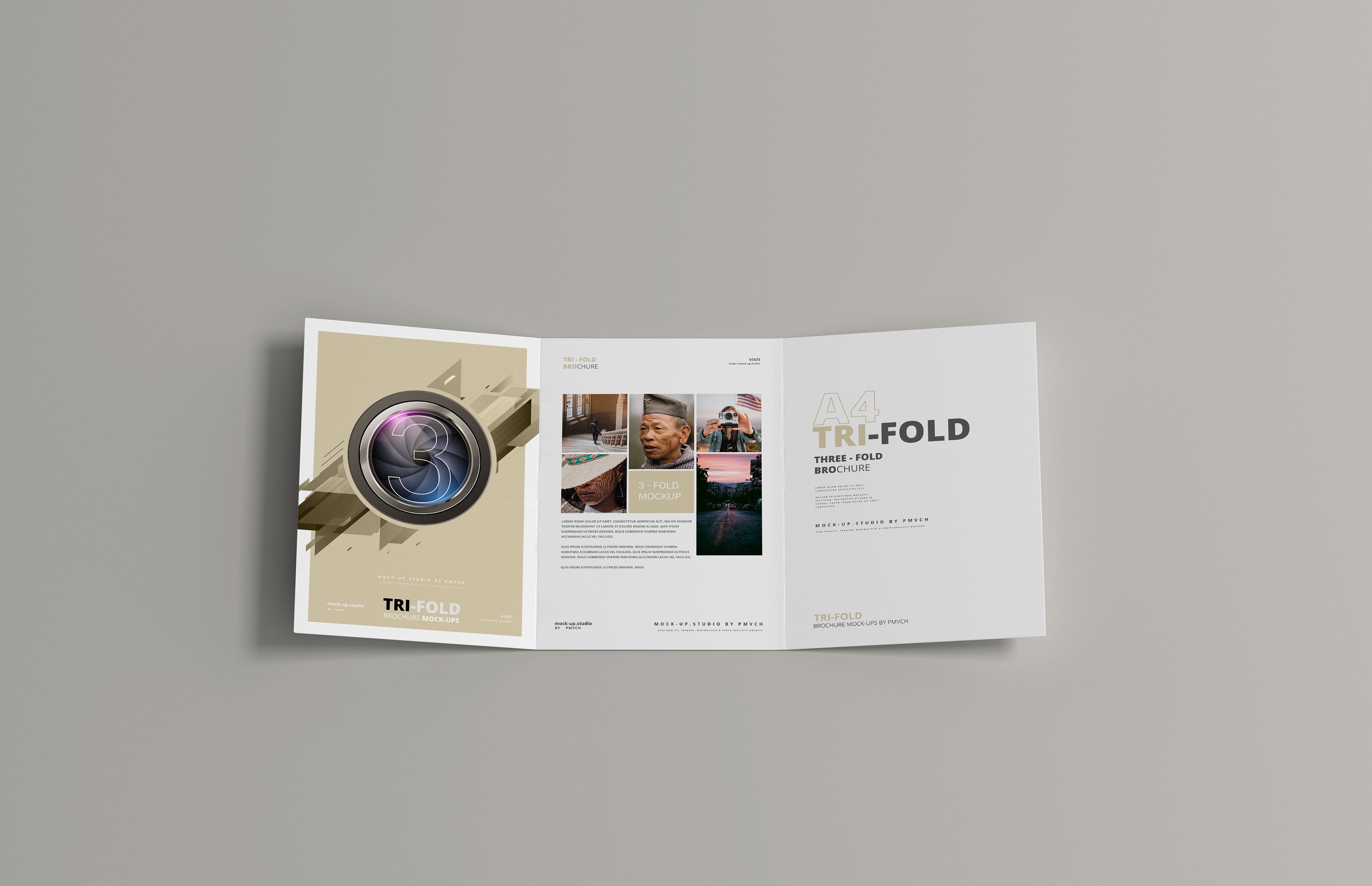 A4 Tri-Fold Brochure Mockup preview image.