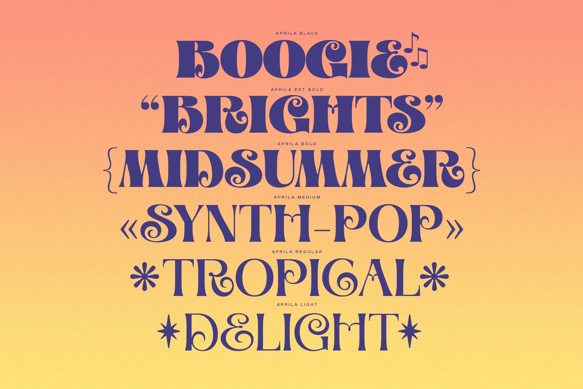 Aprila Font Family preview image.