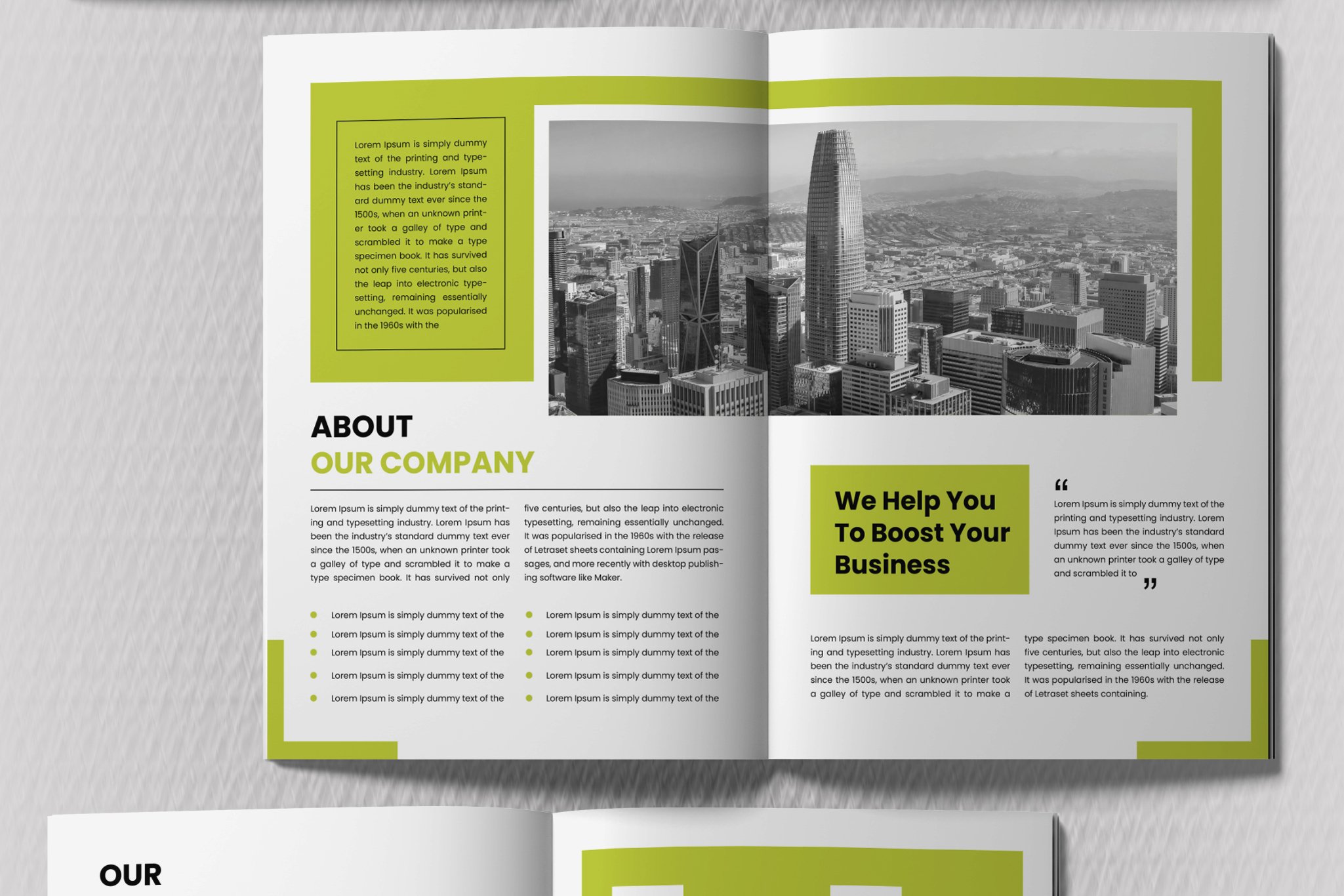 Bi fold Brochure Template Layout preview image.