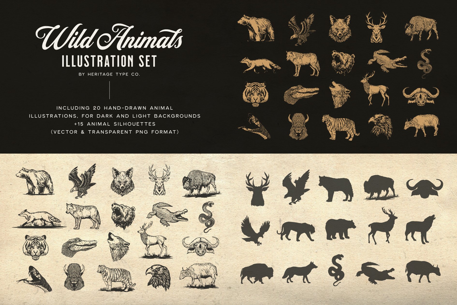 Wild Animals - Illustration Set preview image.