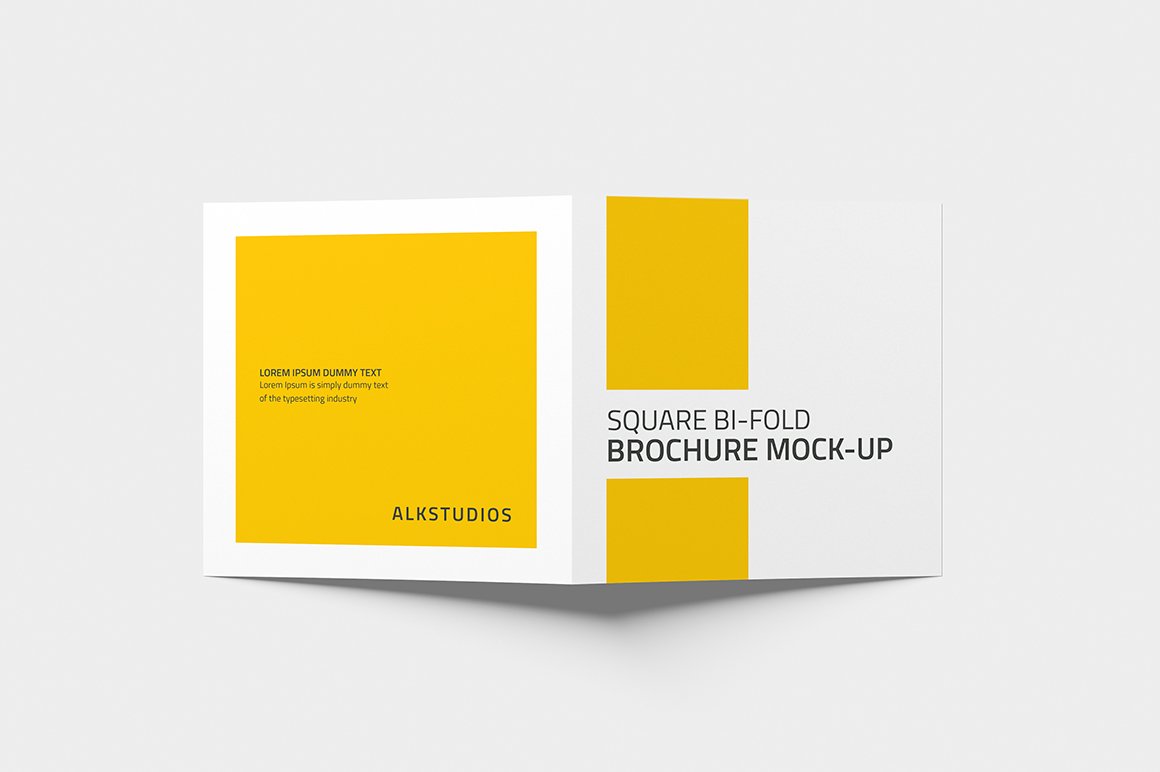 Square Bi-fold Brochure Mock-Up preview image.