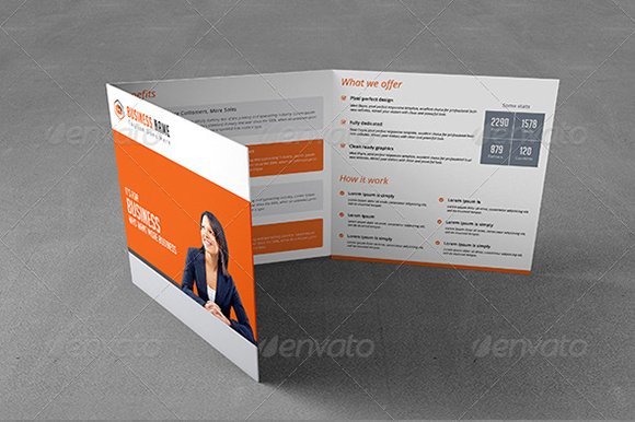 Square Trifold Brochure preview image.
