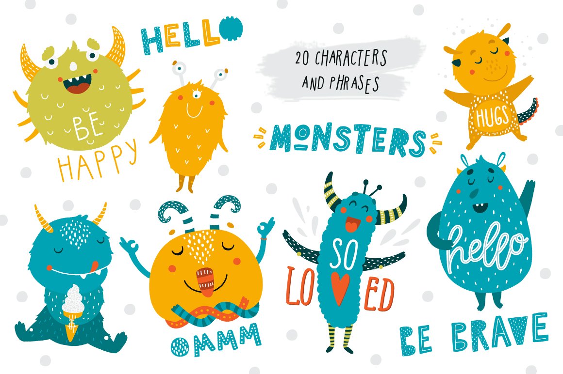 Cute Monsters - Kids collection preview image.