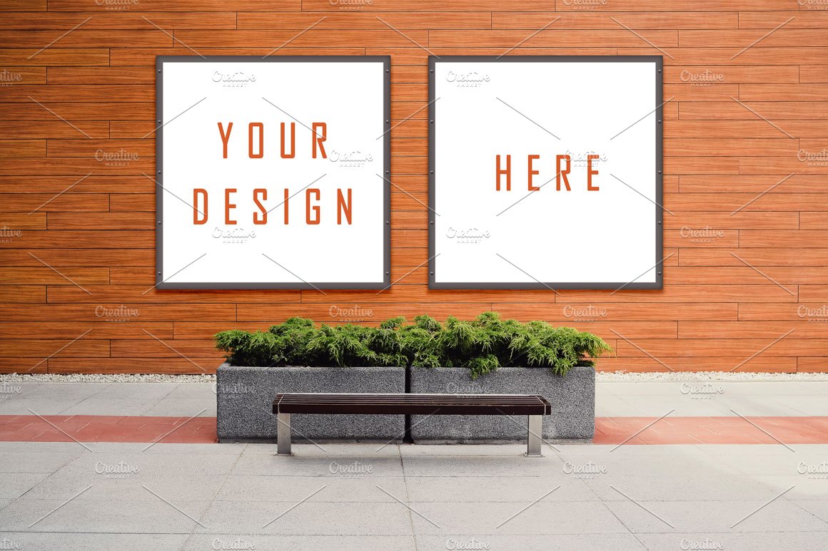 Street Billboard Mockup Template preview image.