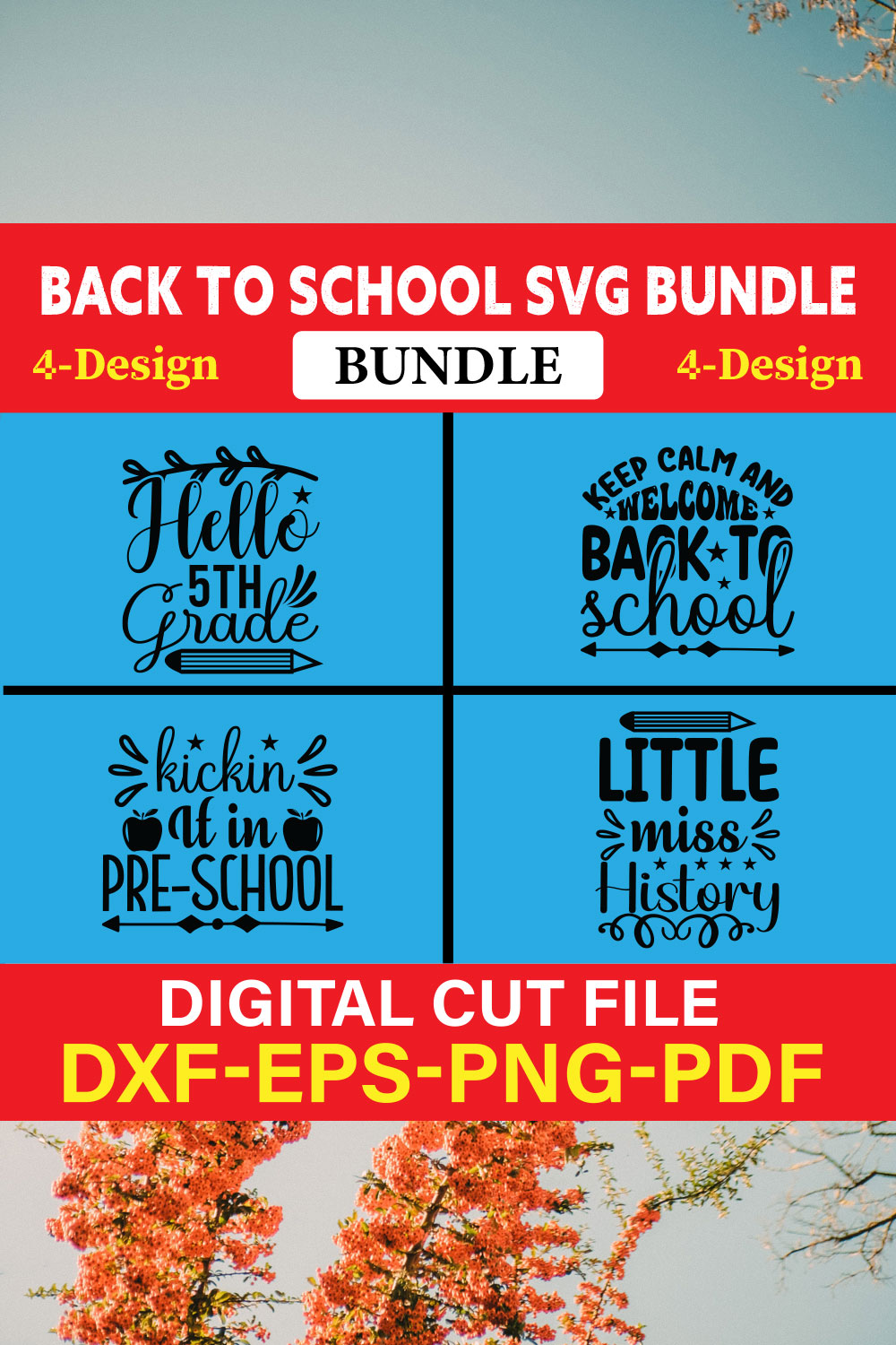 Back To School T-shirt Design Bundle Vol-14 pinterest preview image.