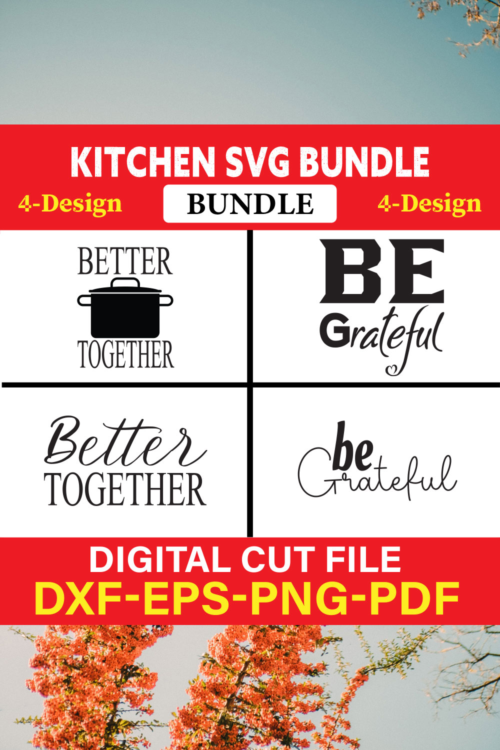 Kitchen T-shirt Design Bundle Vol-16 pinterest preview image.
