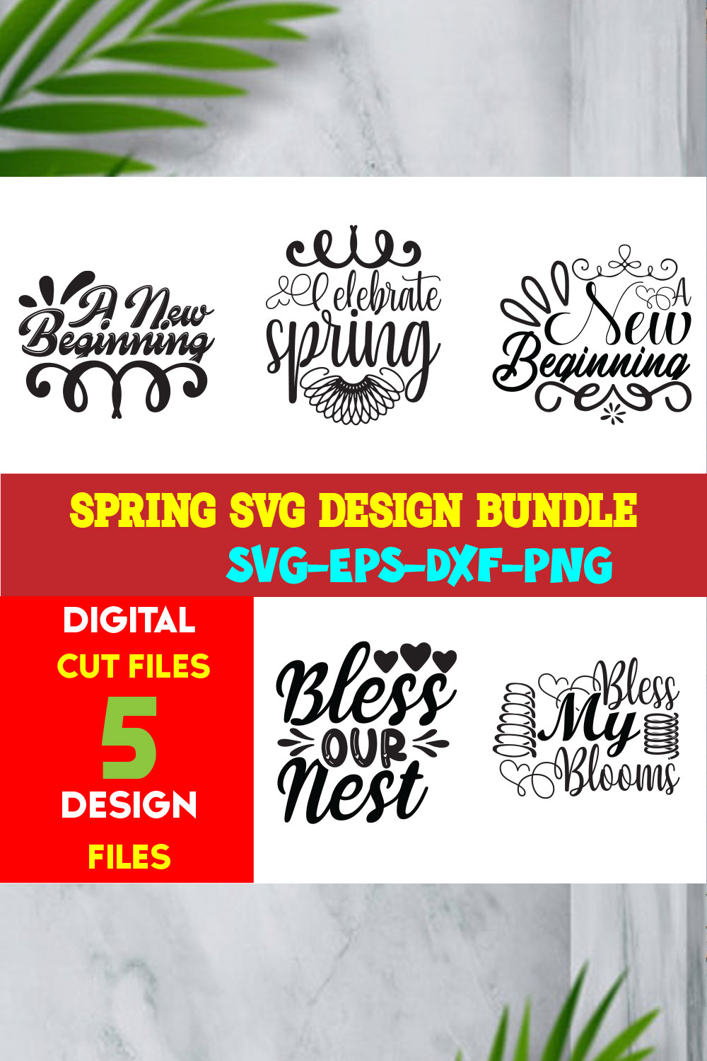 Spring T-shirt Design Bundle Volume-05 pinterest preview image.