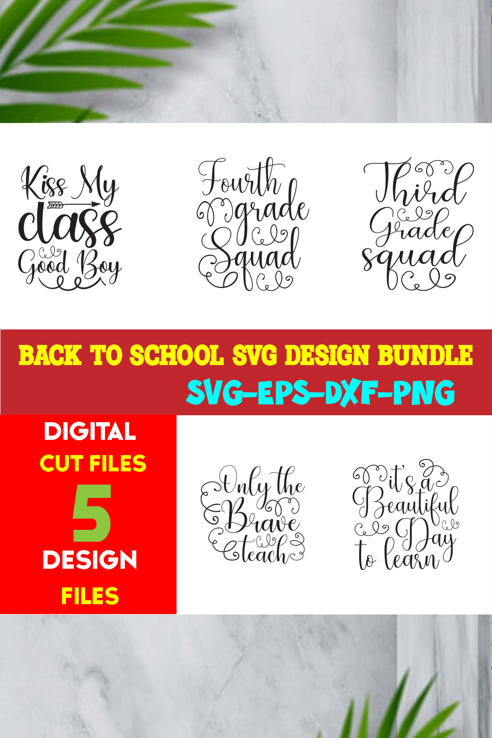 Back To School T-shirt Design Bundle Volume-10 pinterest preview image.