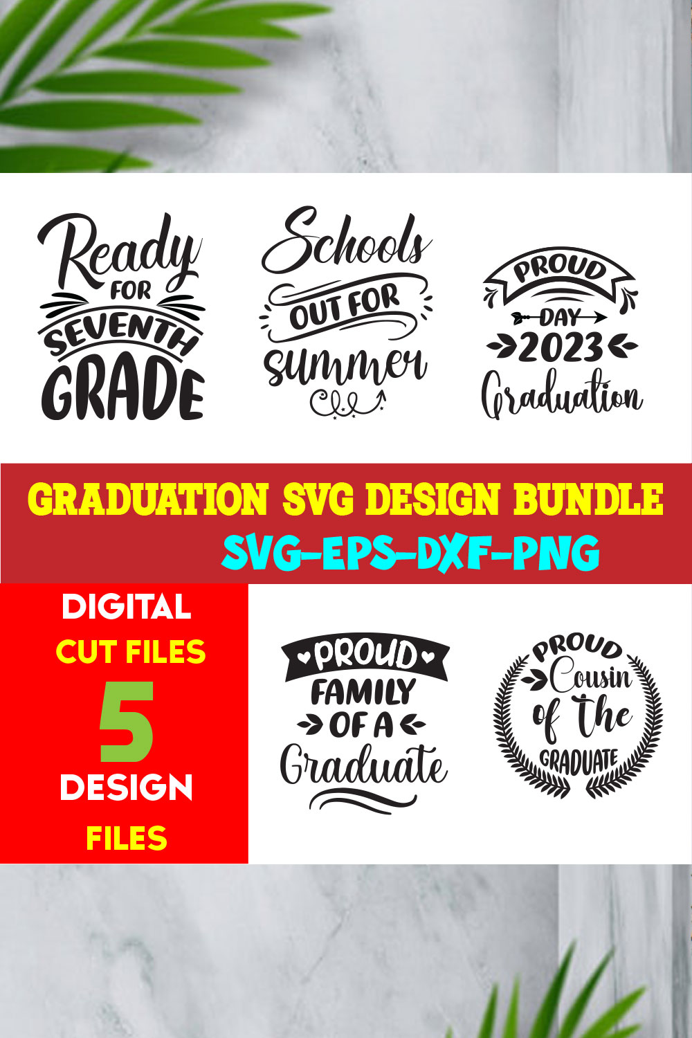 Graduation T-shirt Design Bundle Volume-06 pinterest preview image.