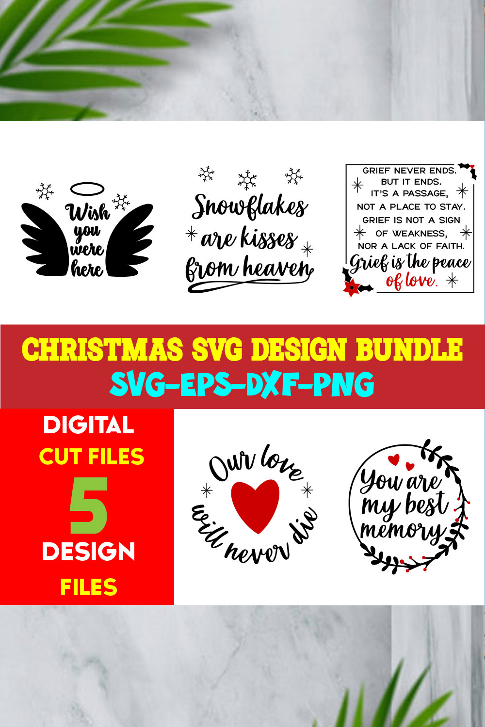 Christmas T-shirt Design SVG Bundle Free Volume-62 pinterest preview image.