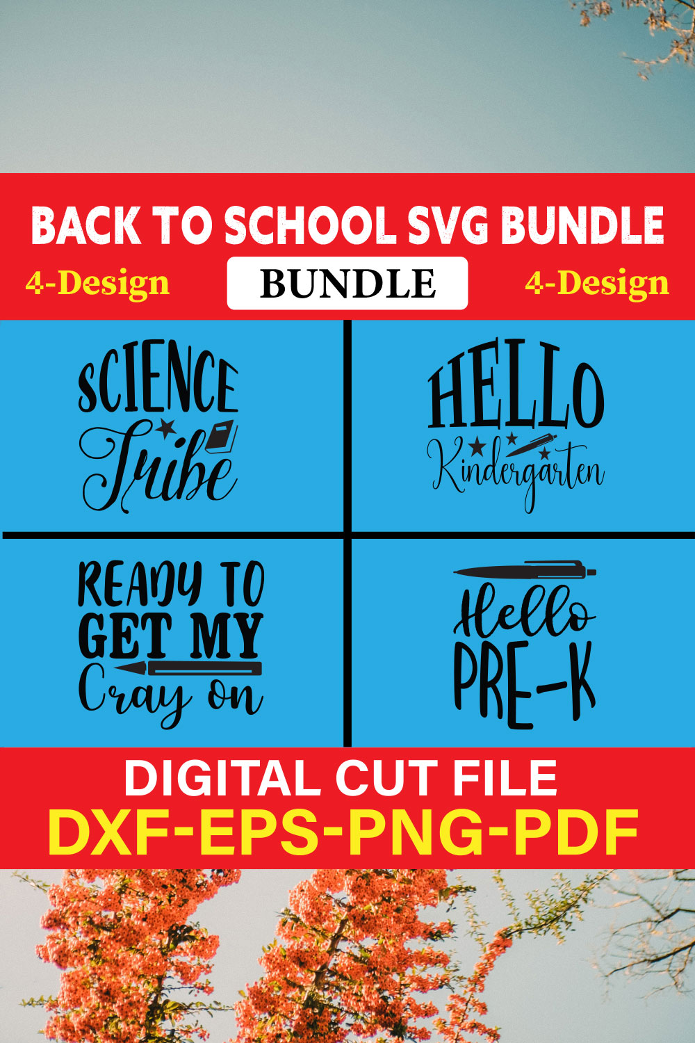 Back To School T-shirt Design Bundle Vol-6 pinterest preview image.