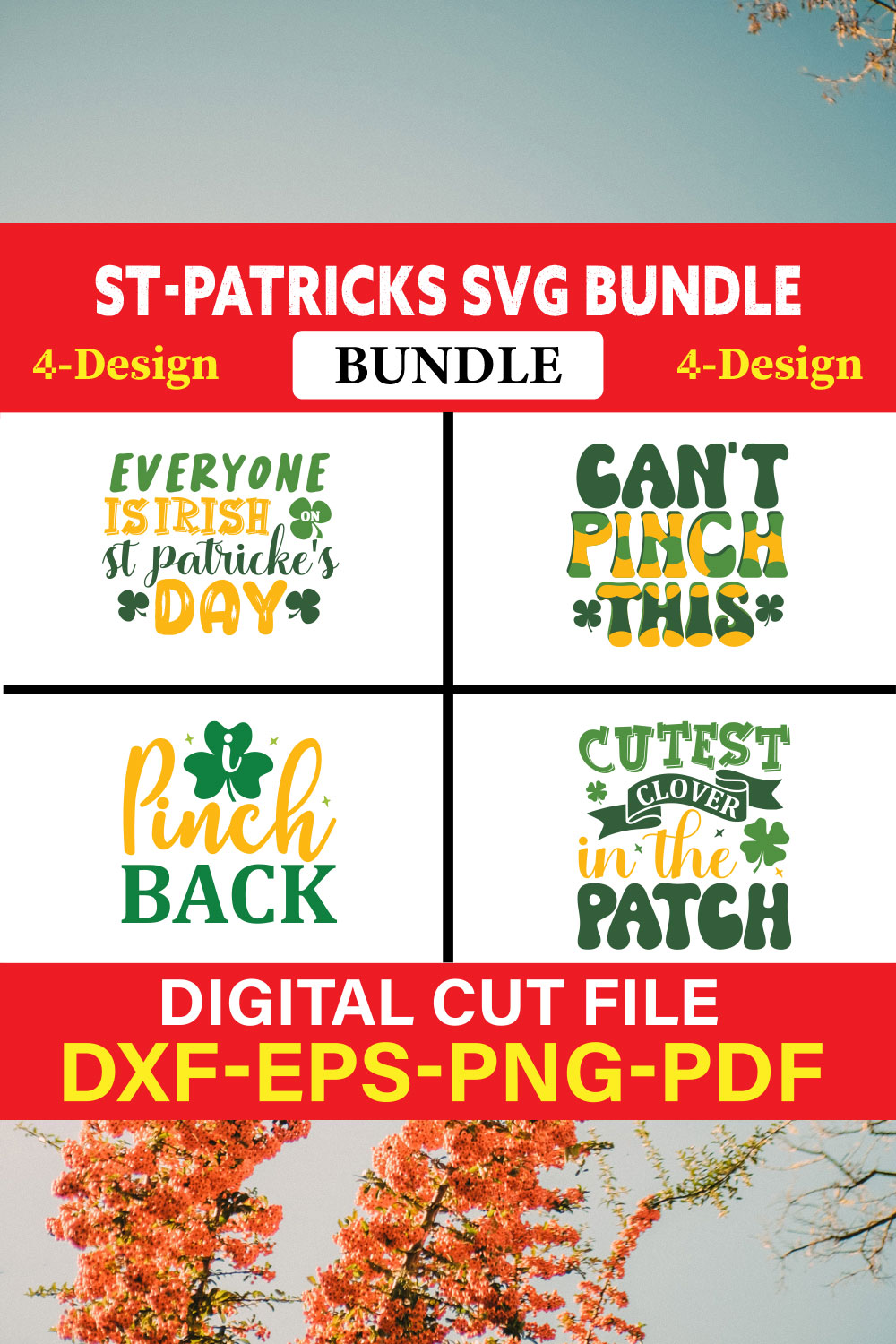St Patrick's T-shirt Design Bundle Vol-11 pinterest preview image.