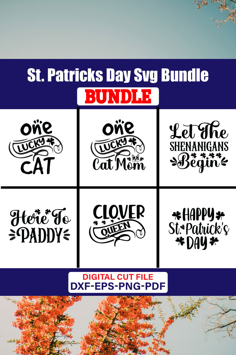 St Patricks Day T-shirt Design Bundle Vol-35 pinterest preview image.