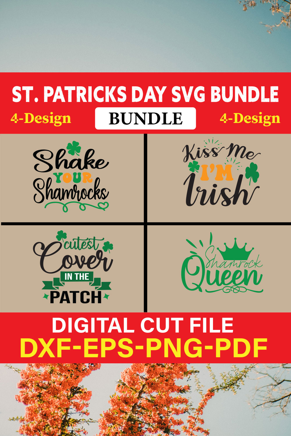 St Patrick's Day T-shirt Design Bundle Vol-21 pinterest preview image.