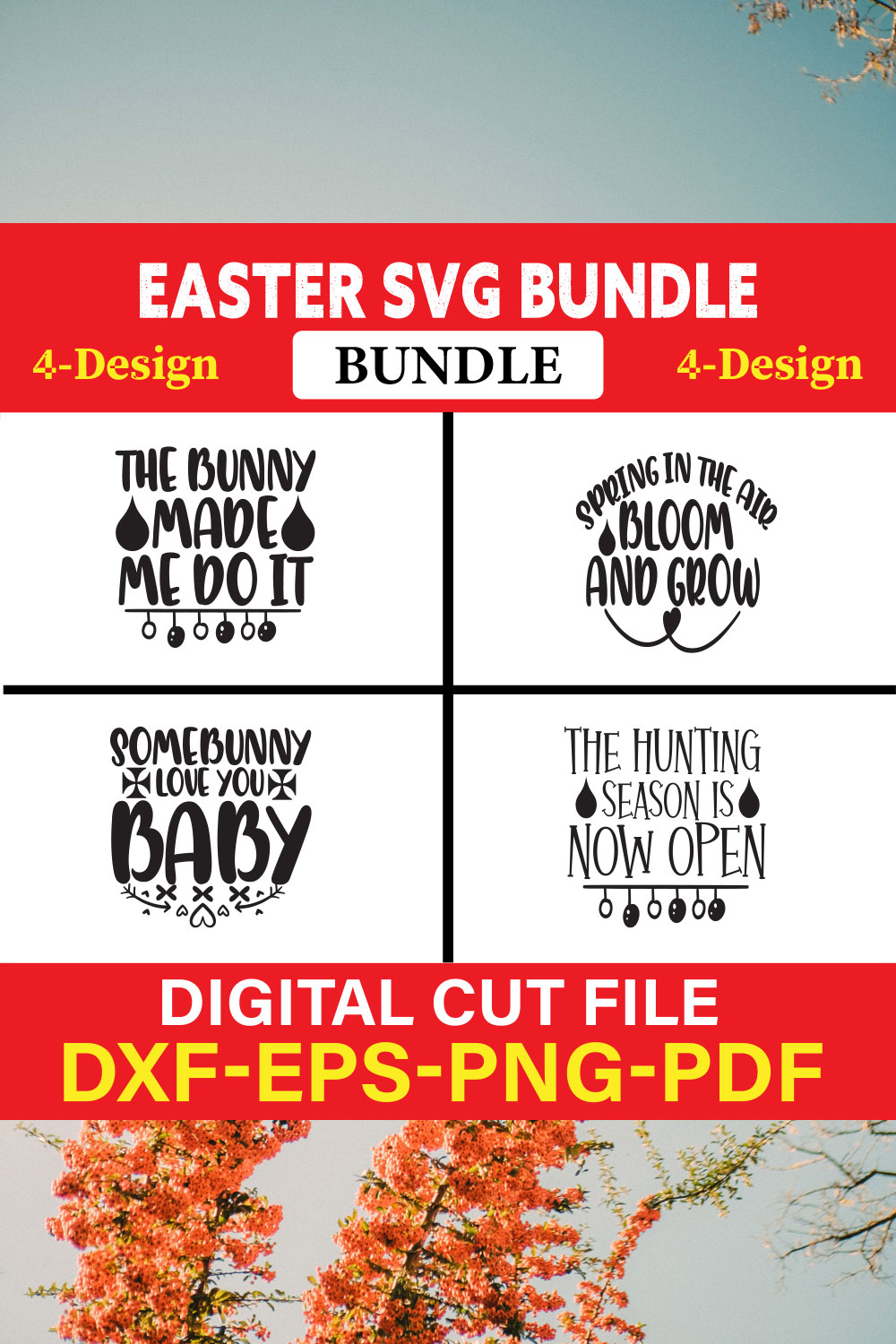 Easter T-shirt Design Bundle Vol-26 pinterest preview image.