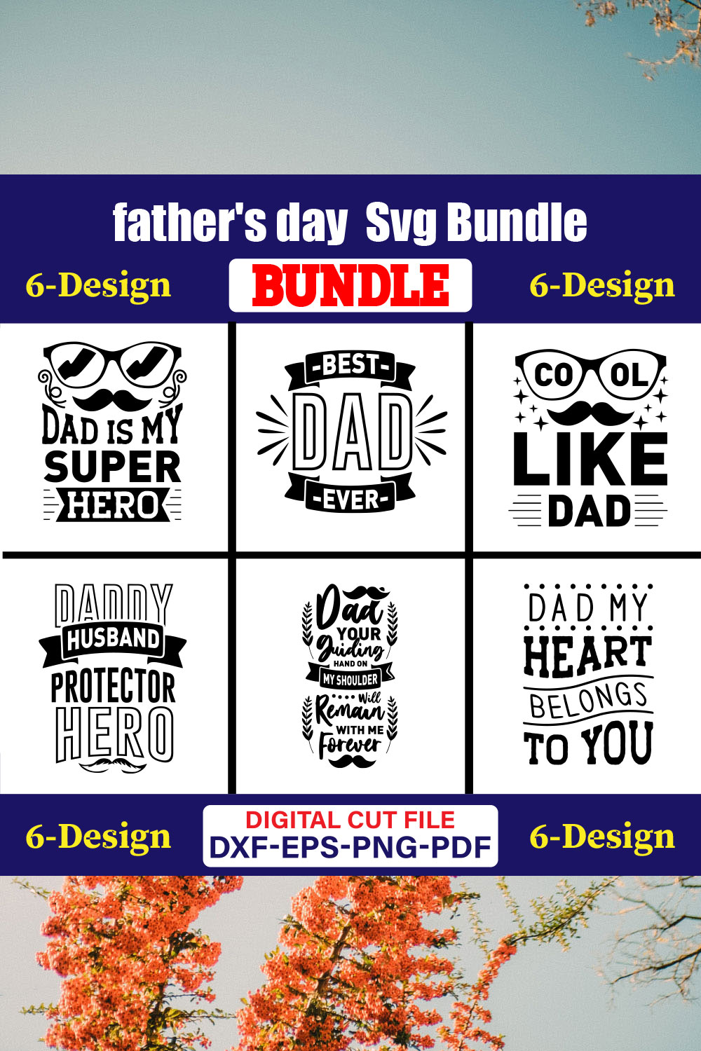 Father's day T-shirt Design Bundle Vol-30 pinterest preview image.