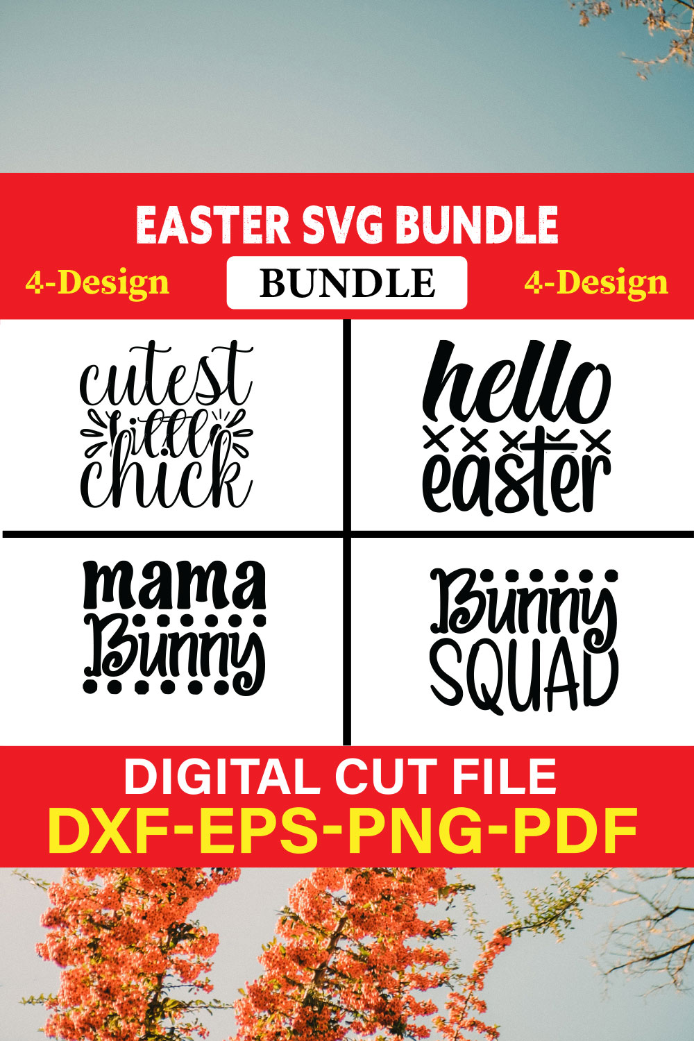 Easter T-shirt Design Bundle Vol-18 pinterest preview image.