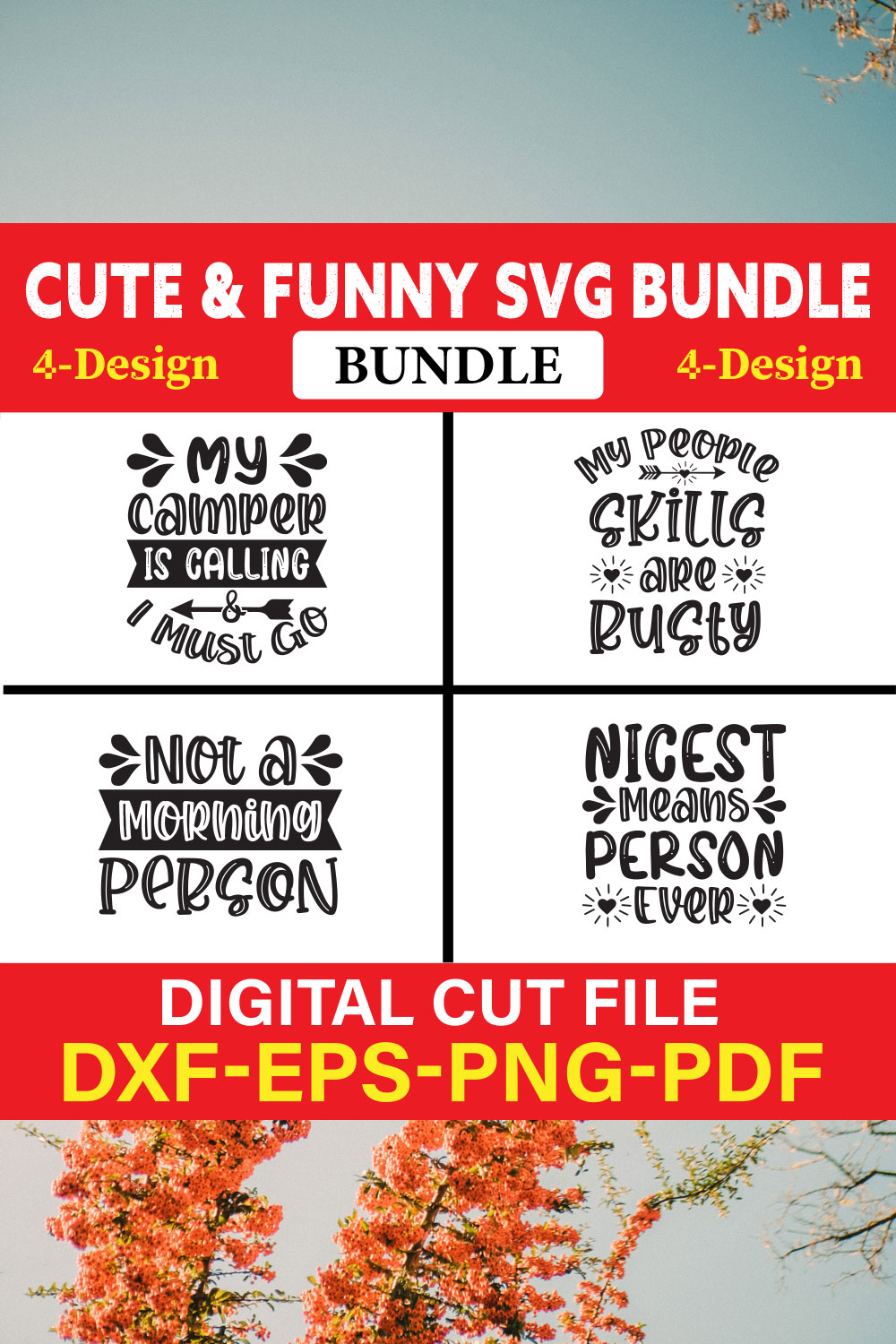 Cute & Funny T-shirt Design Bundle Vol-2 pinterest preview image.