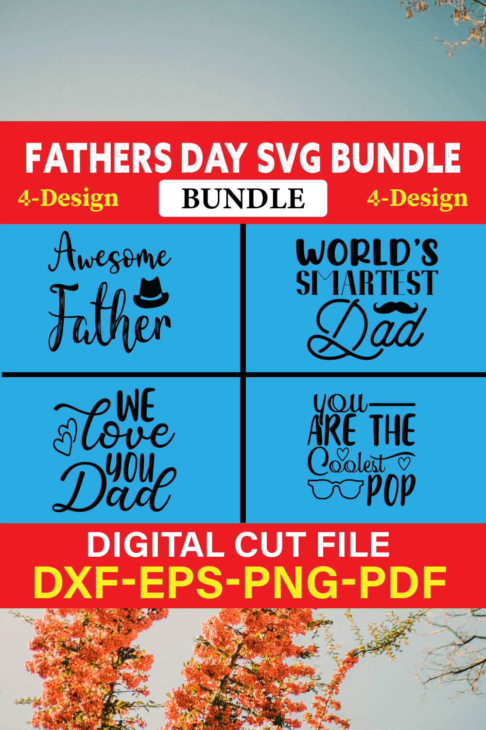 Fathers Day T-shirt Design Bundle Vol-10 pinterest preview image.