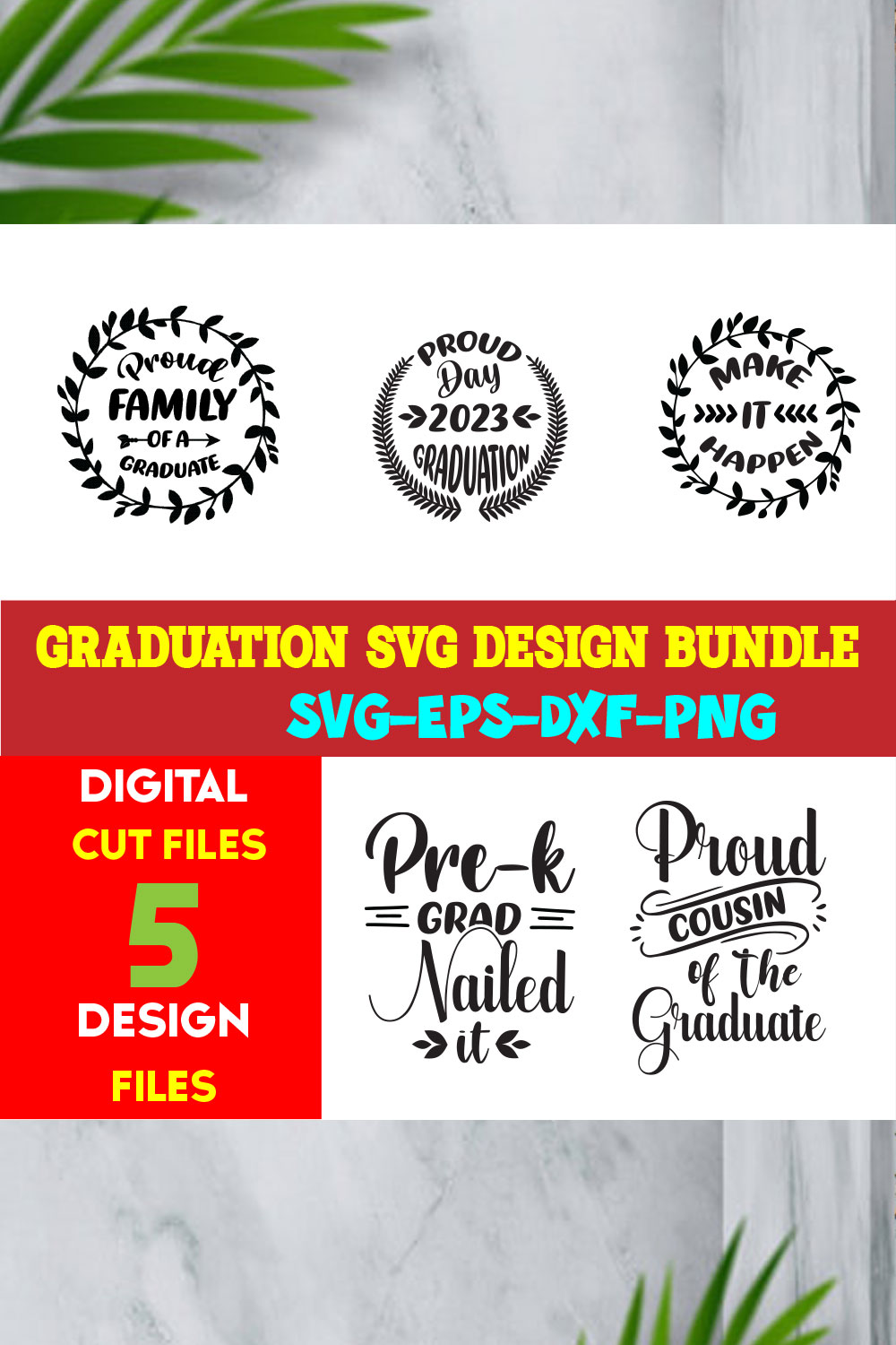 Graduation T-shirt Design Bundle Volume-14 pinterest preview image.