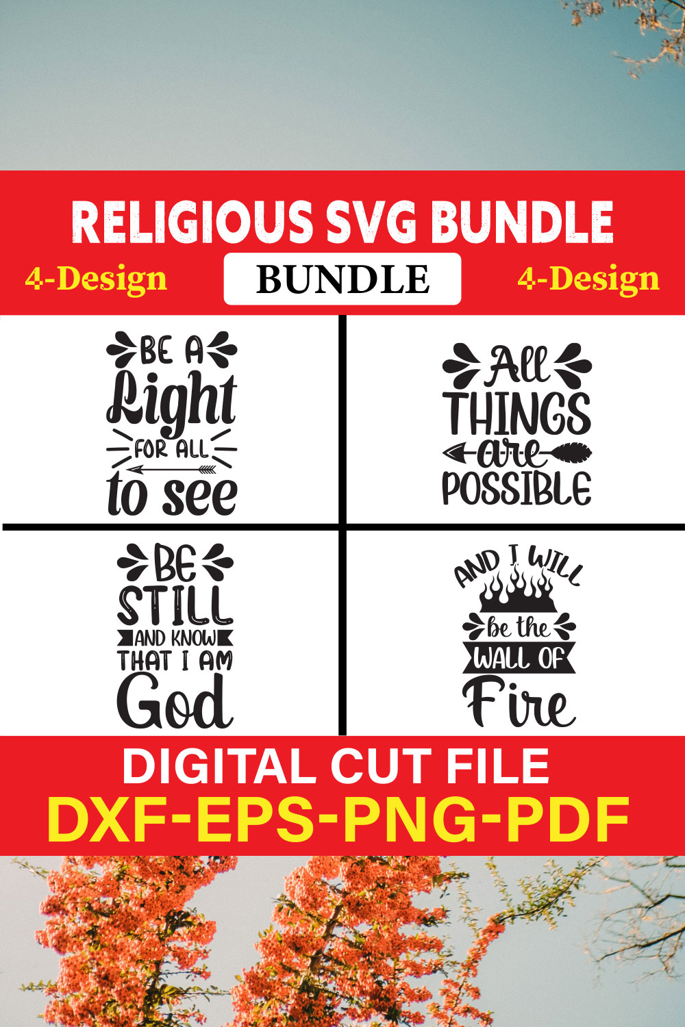 Religious T-shirt Design Bundle Vol-1 pinterest preview image.