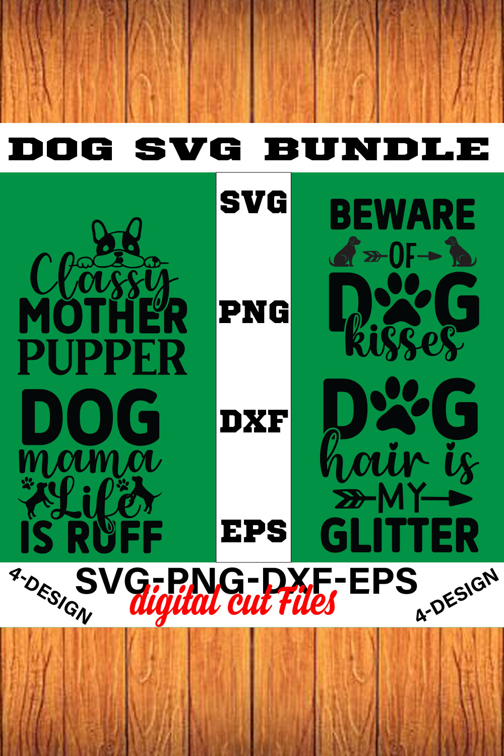 Dog Bundle SVG, Dog Mom Svg, Dog Lover Svg, Cricut Svg, Dog Quote, Funny Svg, Pet Mom Svg, Cut Files Volume-09 pinterest preview image.