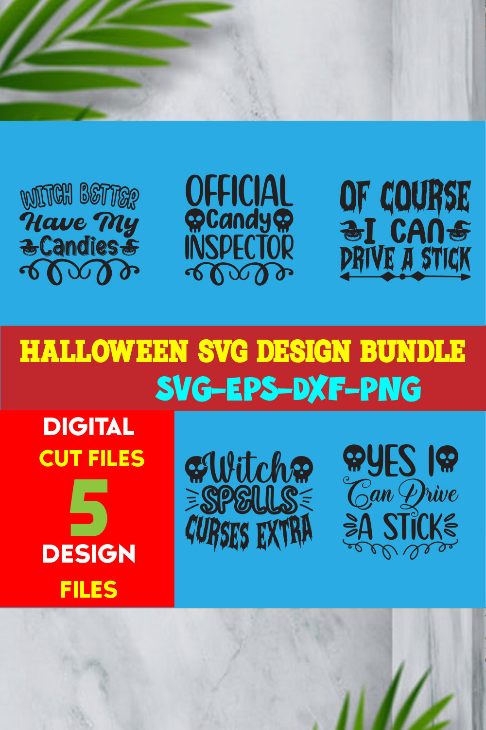 Halloween T-shirt Design Bundle Volume-05 pinterest preview image.