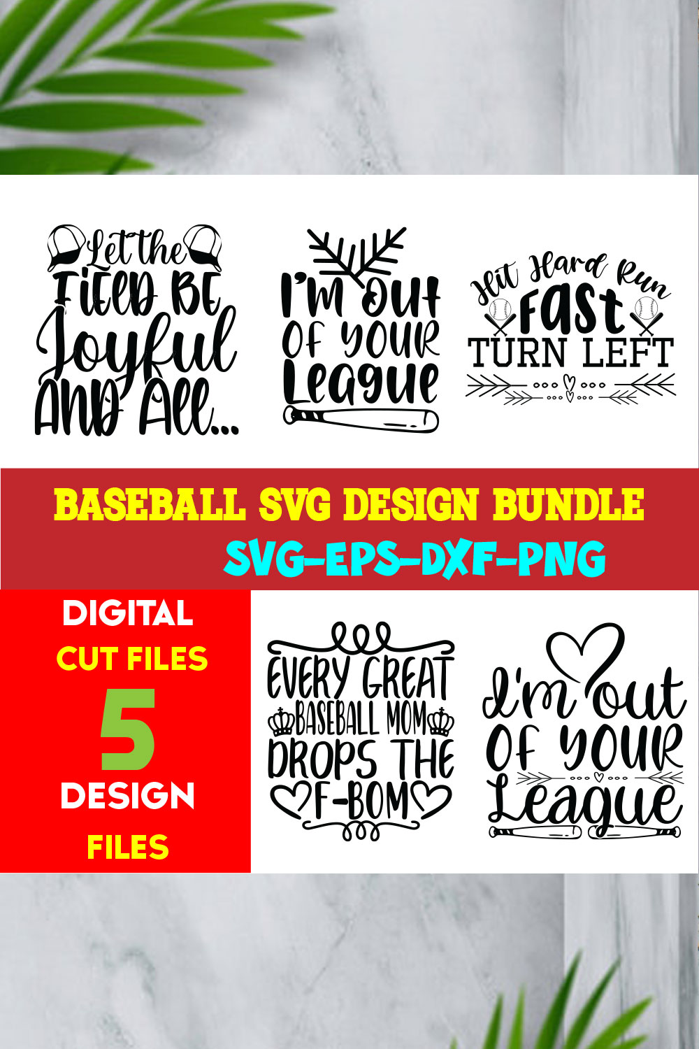 Baseball T-shirt Design Bundle Volume-09 pinterest preview image.