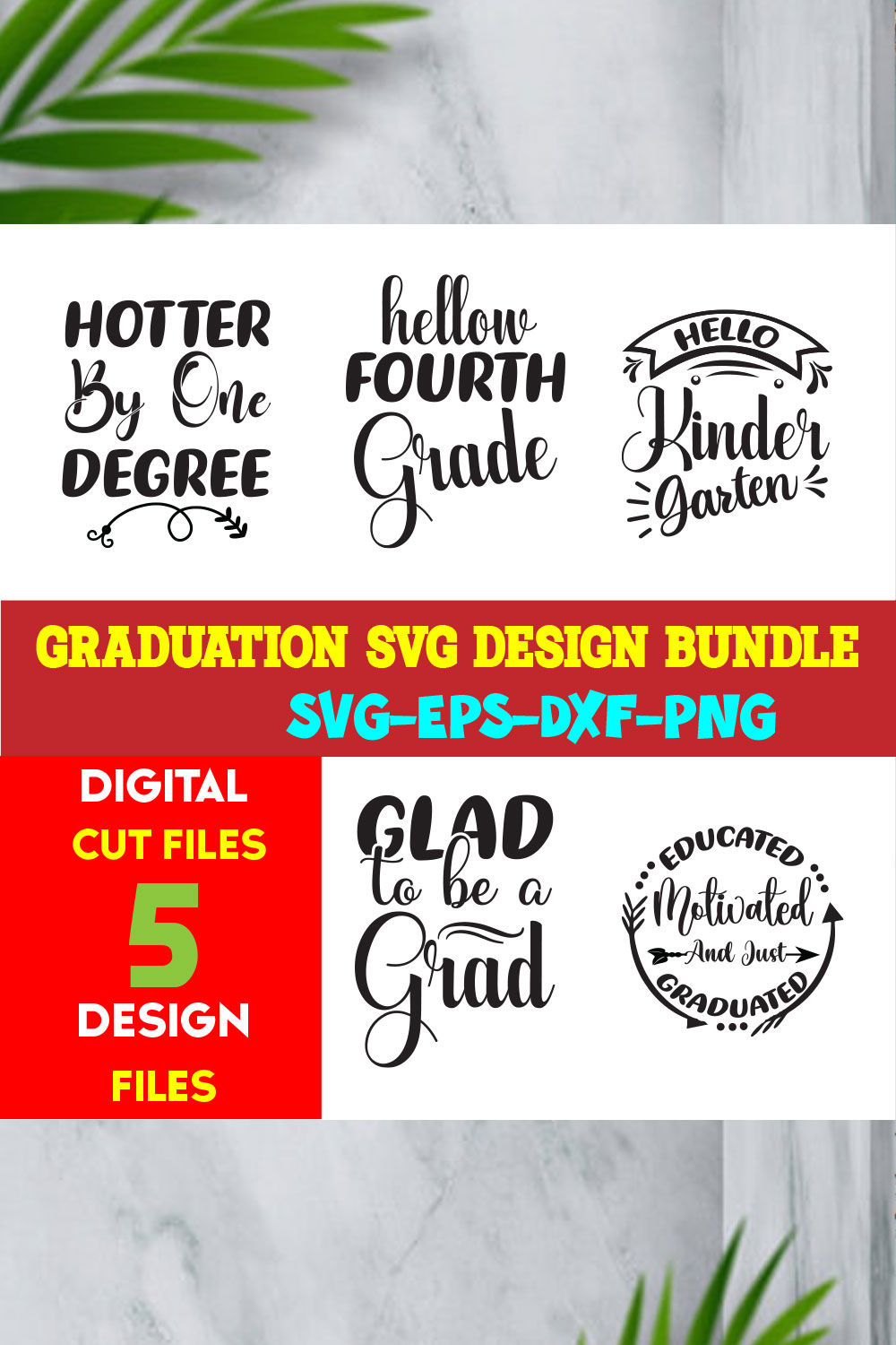 Graduation T-shirt Design Bundle Volume-04 pinterest preview image.