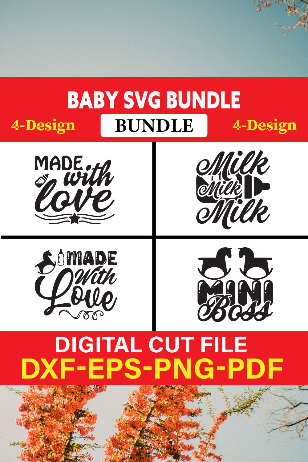 Baby SVG T-shirt Design Bundle Vol-10 pinterest preview image.