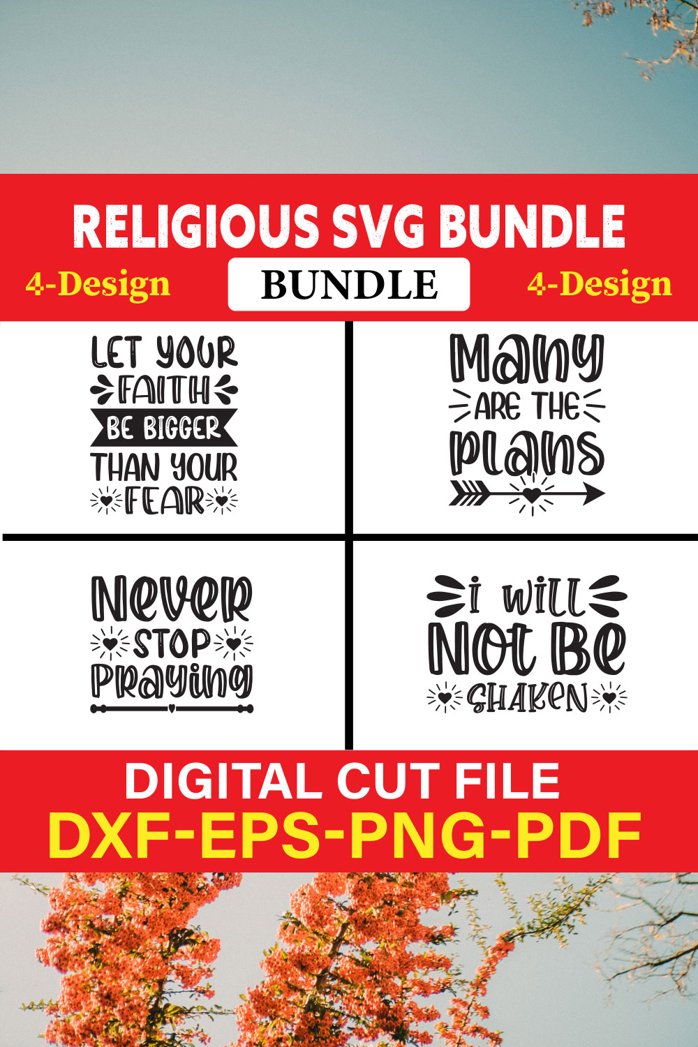 Religious T-shirt Design Bundle Vol-4 pinterest preview image.