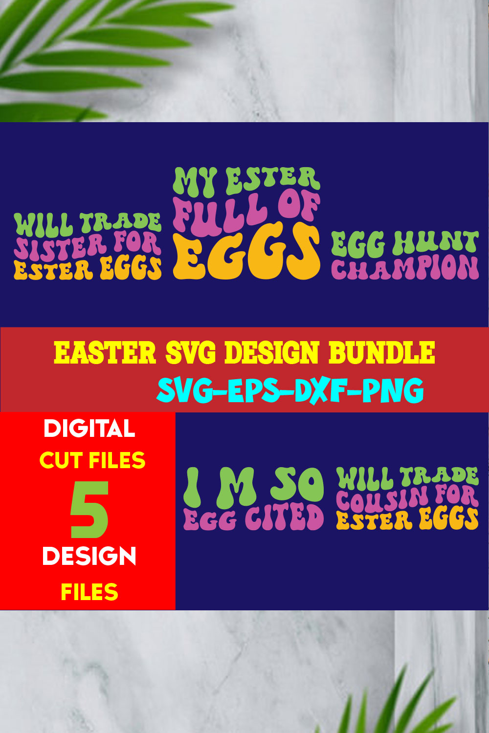 Easter T-shirt Design Bundle Volume-03 pinterest preview image.