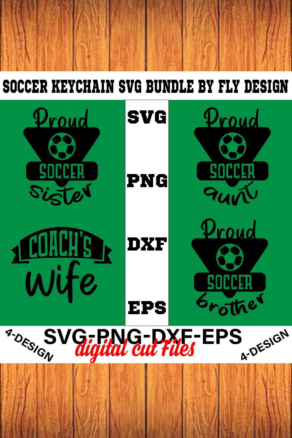 Soccer SVG T-shirt Bundle by Fly Design Vol-01 pinterest preview image.