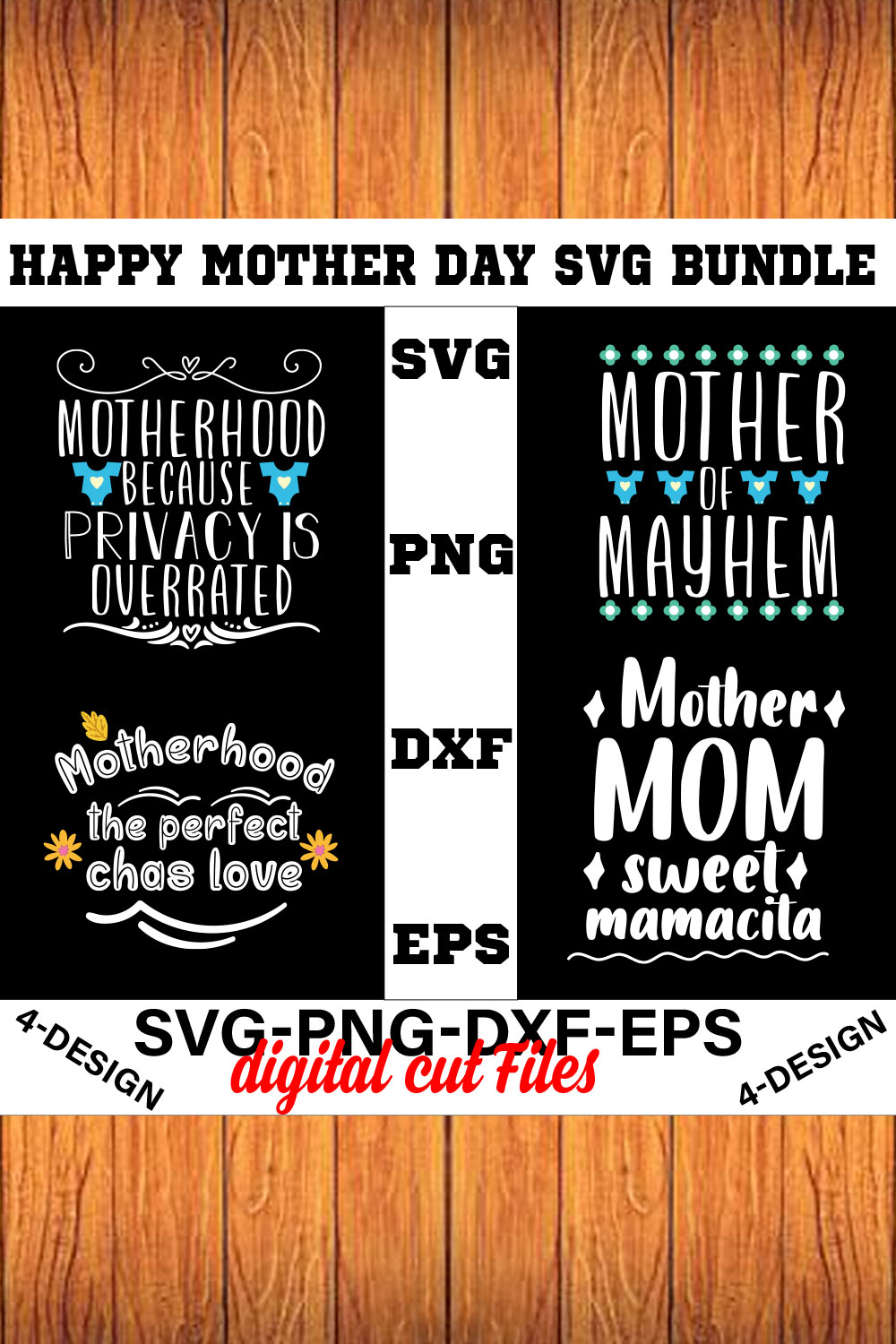 Happy mother day svg Bundle Vol-8 pinterest preview image.