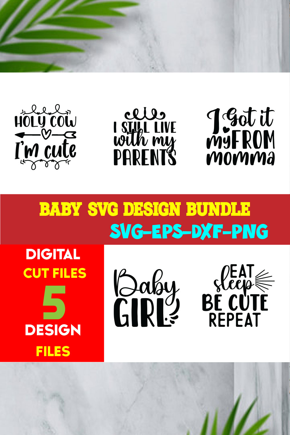 Baby T-shirt Design Bundle Volume-04 pinterest preview image.