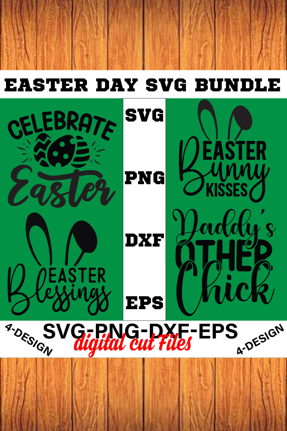 Happy Easter SVG Bundle, Easter SVG, Easter quotes, Easter Bunny svg, Easter Egg svg, Volume-07 pinterest preview image.